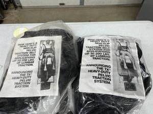 LOT OF 2 TX Heavy Duty Pelvic Traction Belt Systems Rated 200 lb Traction Force Non Slip Decompression Belts For Lumbar Traction Tables Helps Sciatica Herniated Disc Back Pain Relief Perfect For Physical Therapy & Chiropractic Clinics