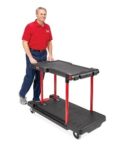 MSRP $1,000 Rubbermaid FG430000BLA Convertible Utility Cart 2-in-1 Platform Truck Push Button Conversion 400 lb Capacity Heavy Duty Work Cart - Good Condition!