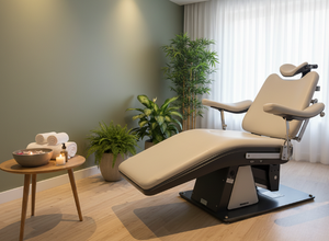 MSRP $5,000 DEXTA MK25X ORAL SURGERY DENTAL CHAIR TATTOO BED, POWERED ADJUSTABLE PROCEDURE CHAIR W ARTICULATING BACK, ARMRESTS &amp HEADREST, ERGONOMIC SURGICAL POSITIONING FOR ORAL SURGERY, DENTAL &amp CLINIC USE  EXCELLENT QUIET WORKING CONDITION