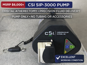 MSRP $6,000 CSI SIP-3000 ORBITAL ATHERECTOMY SALINE INFUSION PUMP, PRIME FUNCTION UNIT FOR DIAMONDBACK 360 SYSTEM, INTERVENTIONAL CARDIOLOGY PLAQUE MODIFICATION SUPPORT DEVICE, EXCELLENT WORKING CONDITION