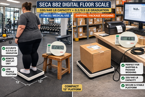 MSRP $600 SECA 882 MEDICAL DIGITAL FLOOR SCALE, HIGH CAPACITY 330440 LB SCALE WPRECISION 0.20.5 LB GRADUATION, REMOTE DISPLAY UNIT &amp LOW PROFILE PLATFORM FOR CLINIC, SHIPPING, PACKAGE WEIGHING, FITNESS &amp PROFESSIONAL USE -WORKS GREAT