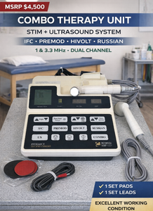 MSRP $4,500 Chattanooga Intelect Legend Combo Therapy Unit, 2 Channel Stimulator &amp Ultrasound System, IFCPremodHiVoltRussian, 1 &amp 3.3 MHz Frequencies, Dual Applicators, Lead Cables &amp Electrode Pads, PTChiroRehab WORKS GREAT&nbsp