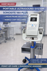 MSRP $8,000 SonoSite 180 Plus Portable Ultrasound System w L3810-5MHz Linear Transducer, SiteStand Cart, Point-of-Care Imaging, VascularMSKGeneral Use  WORKS GREAT Perfect For ER OBGYN Cardiac Vascular Bedside Exams &amp Mobile Clinics