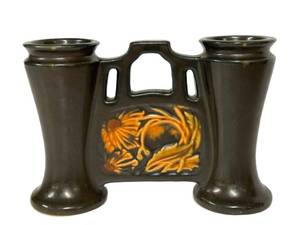 L3 - Antique Roseville Pottery Rosecraft Panel Bud Vase - 1920