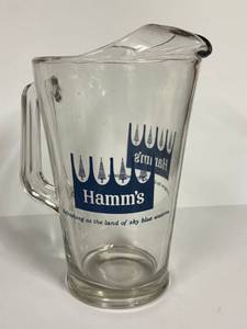O1 - Vintage Hamms Glass Pitcher