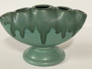 L2 - Antique Roseville Carnelian Flower Holder