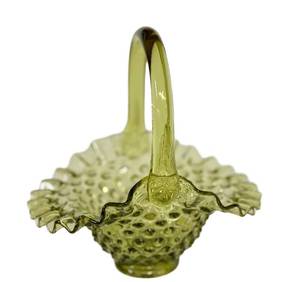 E3 - Fenton Hobnail Glass Basket - Vintage Mid-Century 1967-1977