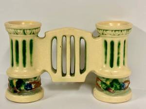L5 - Antique Roseville Corinthian Double Candle Stick HOlder