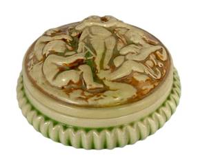 L2 - Antique Roseville Donatello Powder Jar - Antique 1915