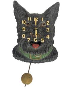L4 - Antique Lux Clock Mfg. Co. Waterbury Dog Head Clock - Pendulum (Patents Pend.)