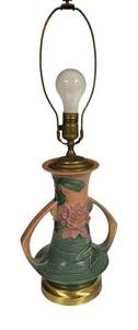 Roseville Water Lily Lamp - Antique Pottery Vase