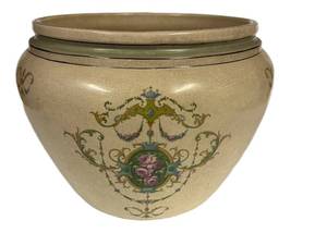 Antique Roseville Pottery Rosalie Creamware Jardiniere, 1910-1920- RARE FIND