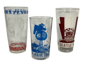 E4 - Vintage Worlds Fair Tumblers (Lot of 3)