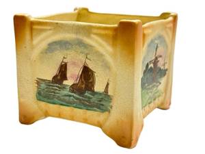 N3 - Roseville Donatella Square Planter, Antique Stoneware, Circa 1912