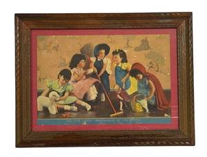 Dionne Quintuplets Framed Vintage Print