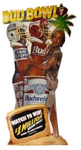 O1 - Budweiser Bud Bowl Standee - 69-Inch Tall by 35-Inch Wide