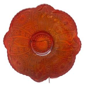 A1 - Vintage Indiana Uranium Glass Heirloom Cake Plate