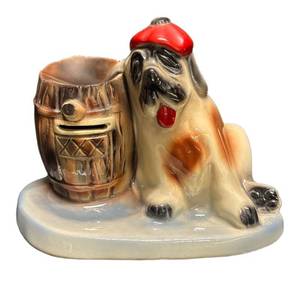 C3 - McCoy Vintage Dog Bank with Barrel - Coin Bank