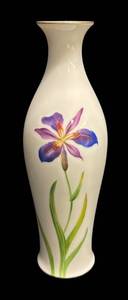 A3 - Antique Hand Painted Noritake Floral Iris Vase