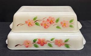 F1 - Fire King Floral Bake Dishes - 2-Piece Nesting Set