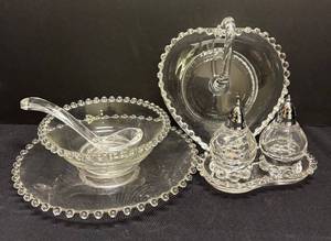 A2 - Imperial Candlewick 3-Piece Mayo Set with Salt & Pepper Shakers & Heart Dish