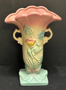 A2 - Hull Floral Relief Art Pottery Vase