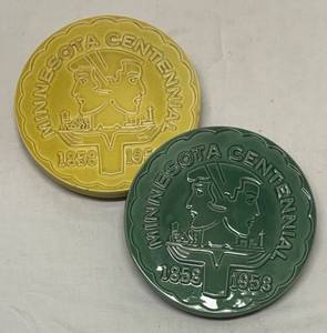 M3 - Two Red Wing Minnesota Centennial Trivets