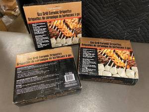 Premium Gas Grill Ceramic Briquettes 3-Pack (50 Briquettes per Box)
