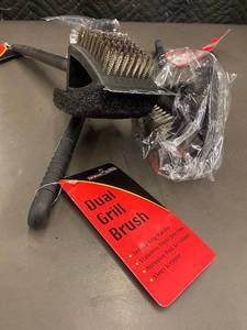 Dual Grill Brush - Heavy Duty Long Handle for Gas & Charcoal Grills
