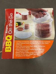 BBQ On the Go 12-Piece Burger Press Set with Storage Container & 8 Discs