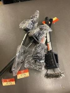 World Market Triple Action Grill Brush 4-Pack - Stainless Steel Bristles