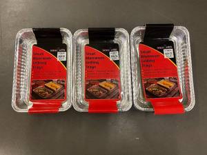 Small Aluminum Grilling Trays - 3-Pack, 8 12 x 6 in, 6 Trays per Pack