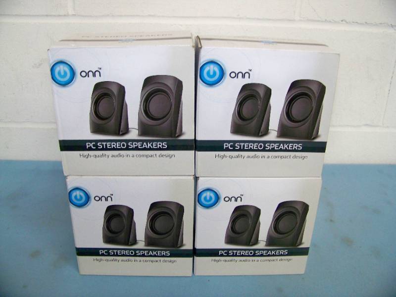 (4 Pairs) ONN Compact High-Quality USB-Powered Audio Stereo PC  Computer Speakers - NEW IN ORIGINAL BOX