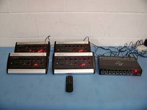 (4) Behringer PowerPlay16 P16-M 16-Channel Digital Personal Mixers and (1) Behringer PowerPlay16 P16-D16-Channel Digital Ultranet Distributor