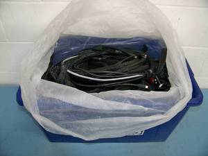 Bin of Cable Sheathing, various Cables included