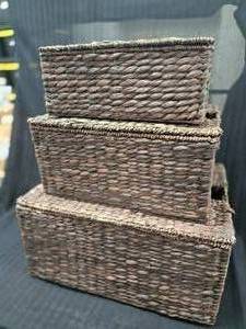 NEW 3 Woven Stackable Baskets