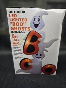 6 Outdoor Led Lighted Boo Ghost Inflatable