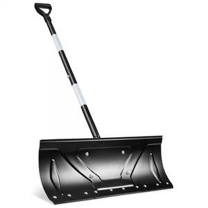 24 Snow Pusher, Heavy Duty Hand Plow - Black