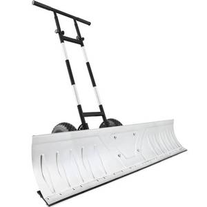 2-Wheel Snow Pusher w Adjustable Handle, Reflective Tape - 48in, Silver, Retail $149.00
