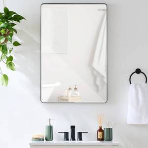 2-Way Rectangle Wall Mirror w Rounded Corners, Anti-Blast Film - 24x36in
