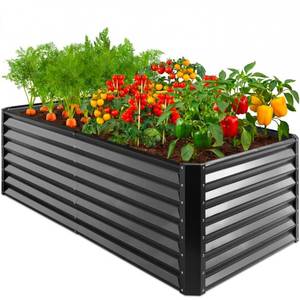 Outdoor Metal Raised Garden Bed for Vegetables, Flowers, Herbs - 6x3x2ft, Dark Gray, Retail $139.00