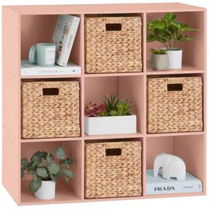 9-Cube Bookshelf Storage Display w 3 Removable Panels, Customizable Design