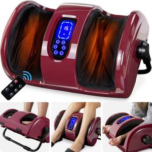 Reflexology Shiatsu Foot Massager w High-Intensity Rollers, Remote Control, Burgundy, Retail $189.99