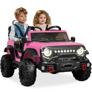 24V 2-Seater Electric Ride-On Car Truck w/ Parent Control, Bluetooth, Pink Retail $319.99