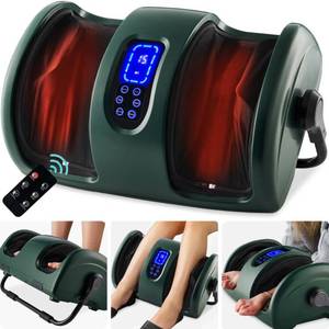 Reflexology Shiatsu Foot Massager w High-Intensity Rollers, Remote Control, Dark Green, Retail $189.99
