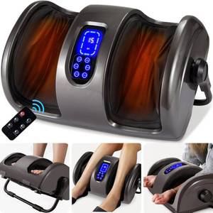 Reflexology Shiatsu Foot Massager w High-Intensity Rollers, Remote Control, Burgundy, Retail $189.99
