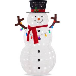 Lighted Pop-Up Snowman Outdoor Christmas Decoration w LED Lights