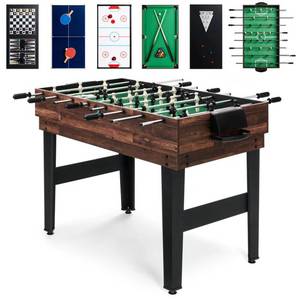 10-in-1 Combo Game Table Set w Pool, Foosball, Ping Pong, Chess - 2x4ft, Retail $299.99