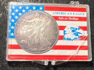 1999 AMERICAN SILVER EAGLE 1 TROY OZ .999 FINE SILVER IN CASE