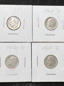 4 US SILVER ROOSEVELT DIMES